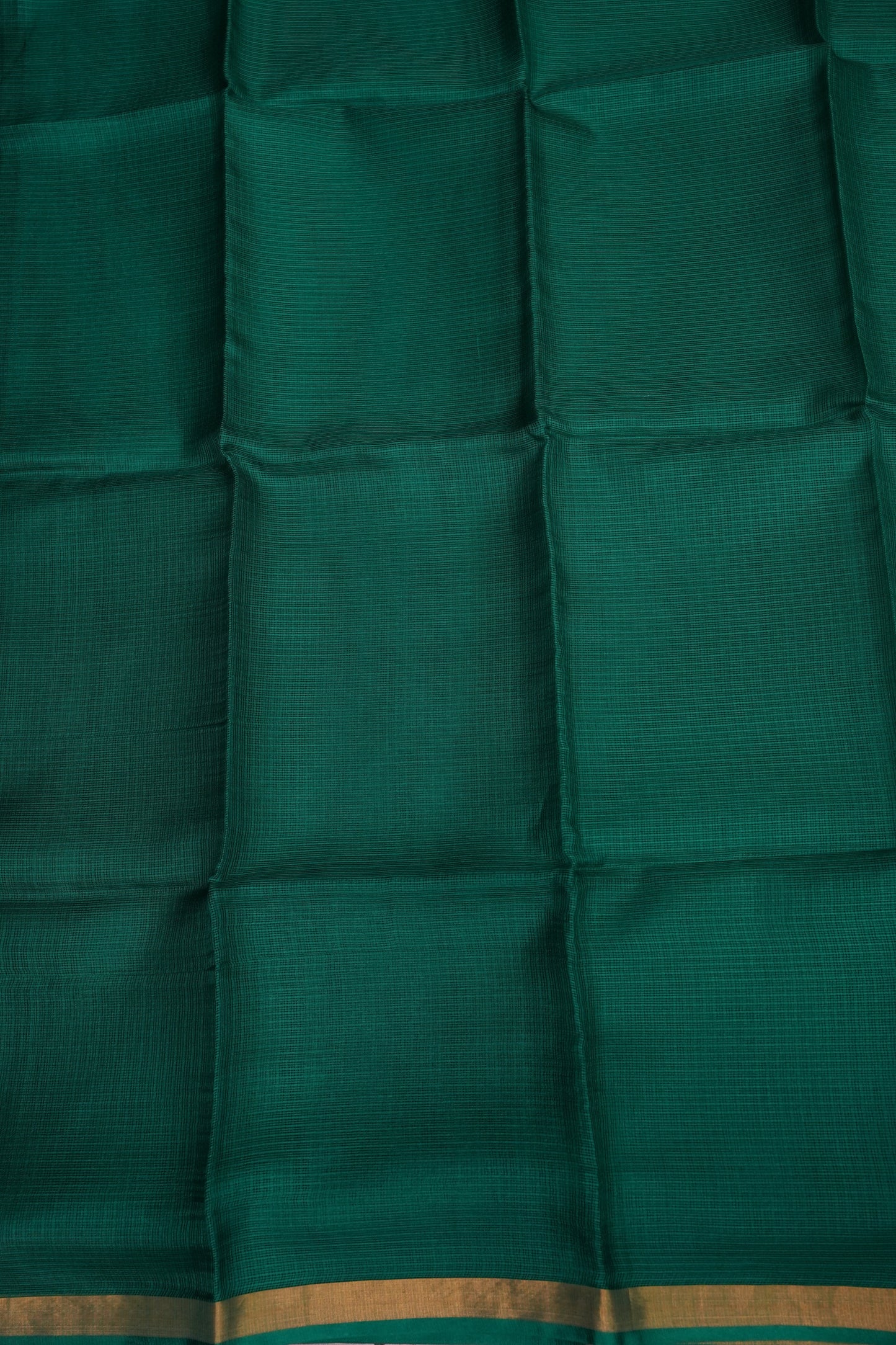 Silk Kota Plain Saree - Teal Green