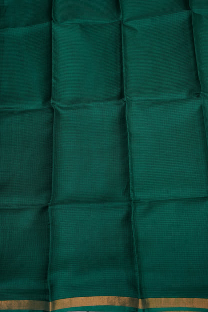 Silk Kota Plain Saree - Teal Green