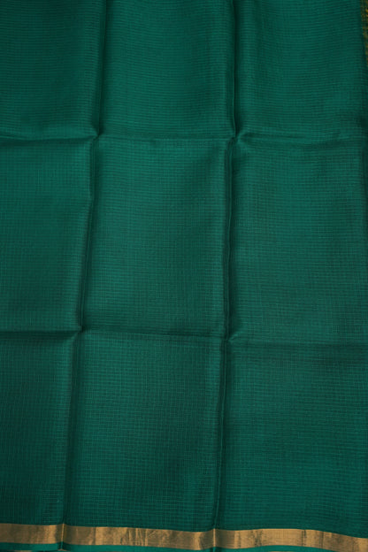 Silk Kota Plain Saree - Teal Green