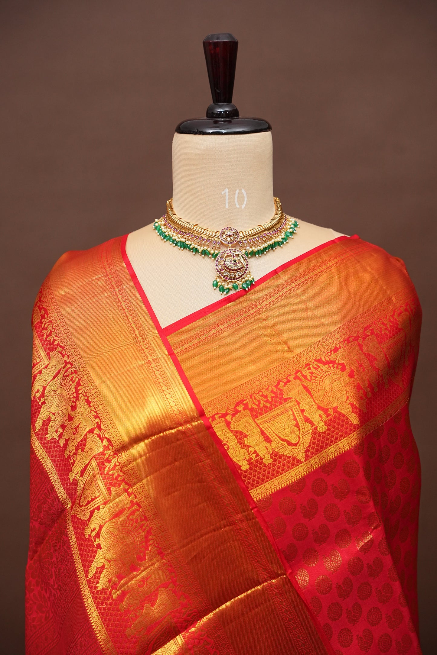 Pure Kanchipuram Silk Saree - Crimson Red| Silk Mark Certified