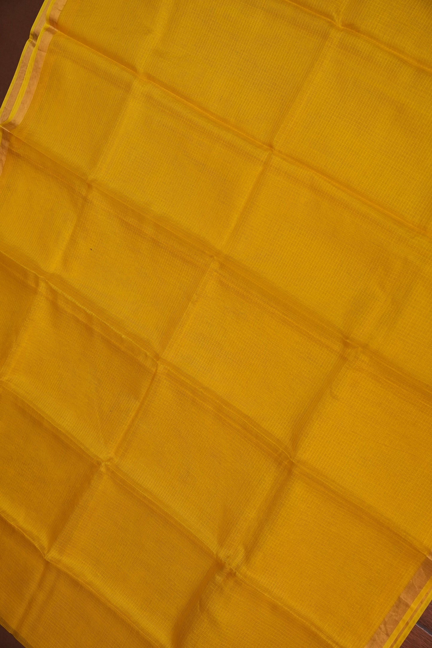 Silk Kota Plain Saree - Yellow