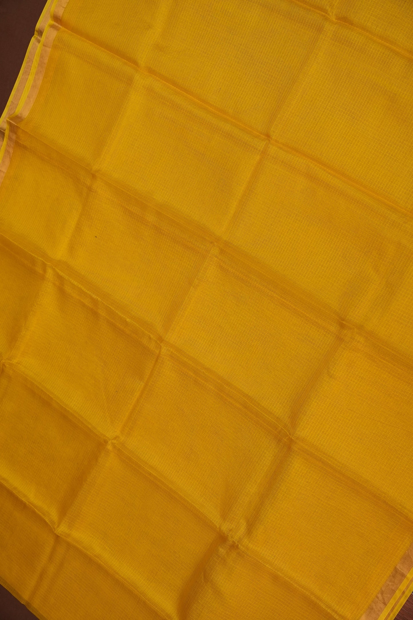 Silk Kota Plain Saree - Yellow