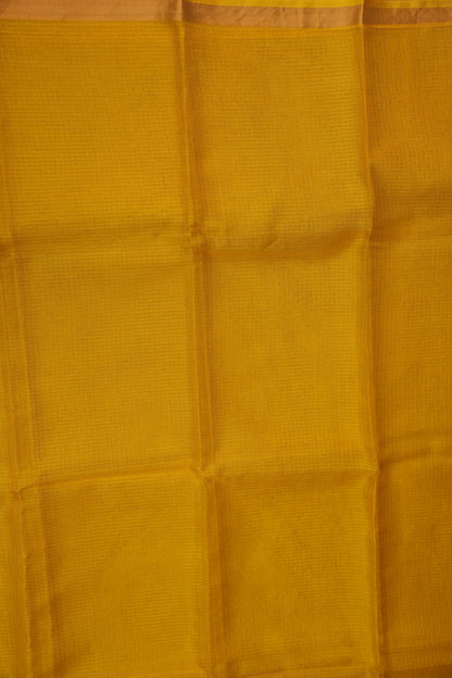 Silk Kota Plain Saree - Yellow