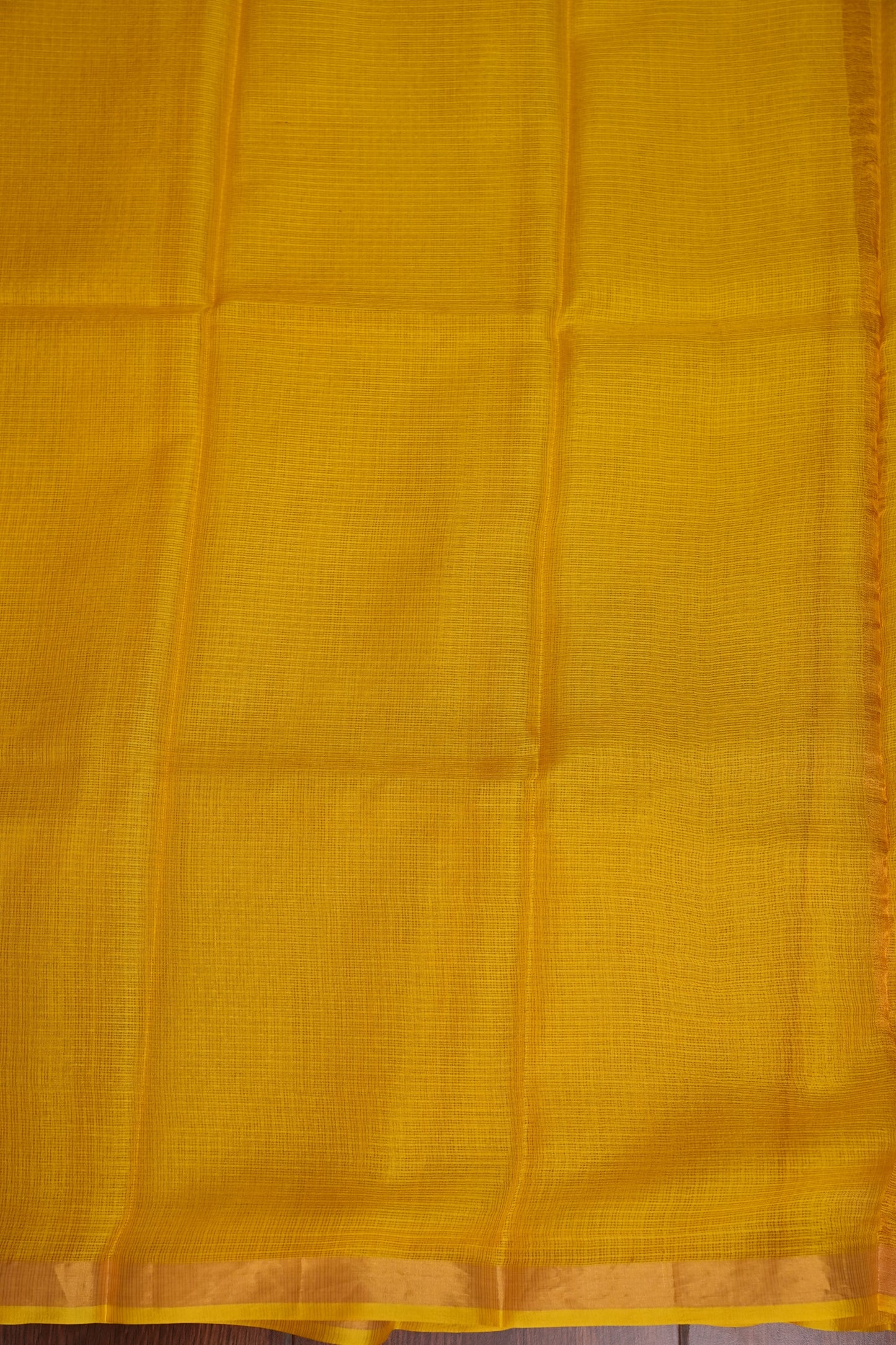 Silk Kota Plain Saree - Yellow