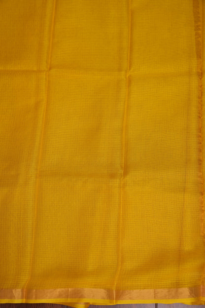Silk Kota Plain Saree - Yellow