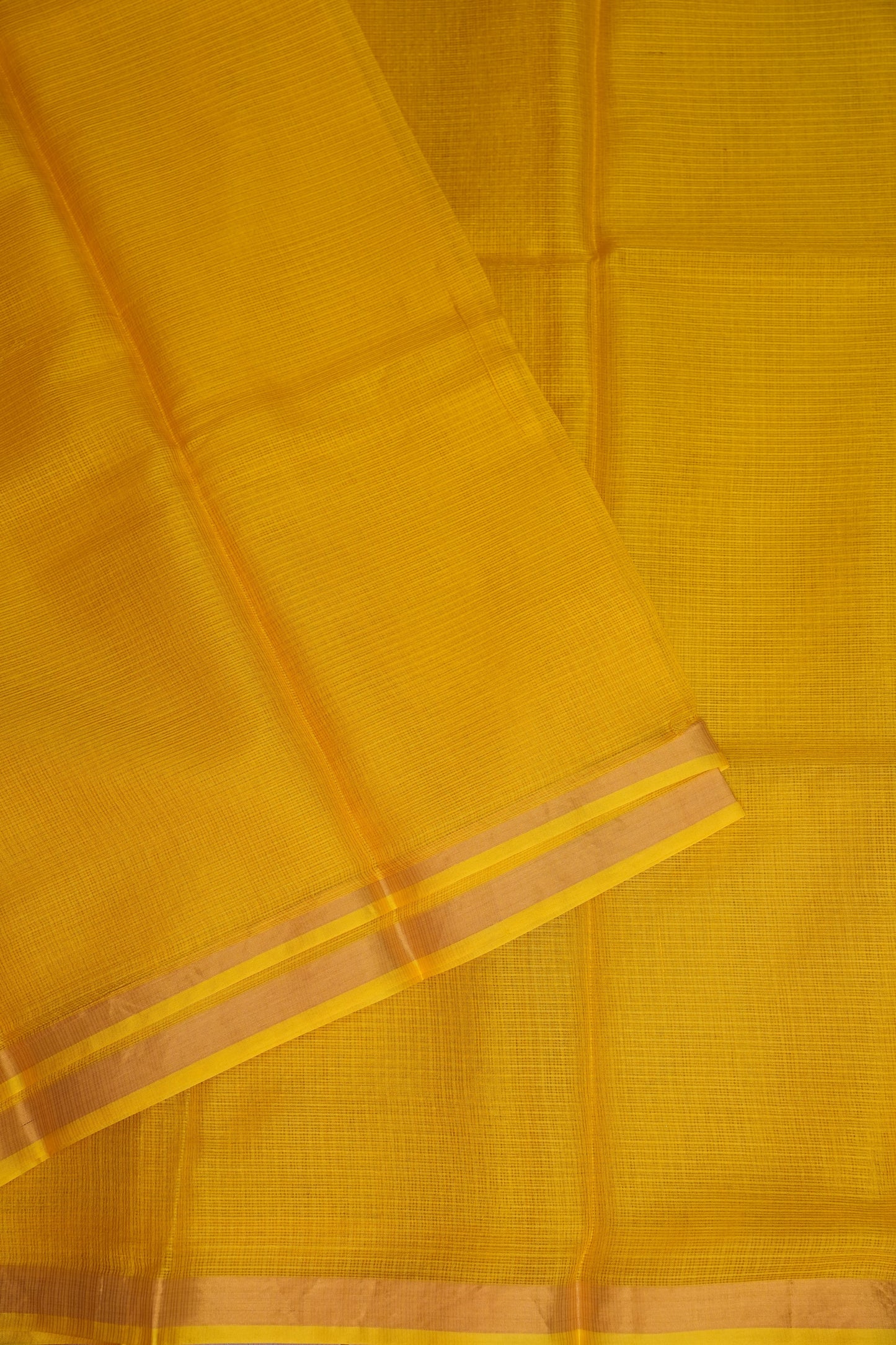 Silk Kota Plain Saree - Yellow