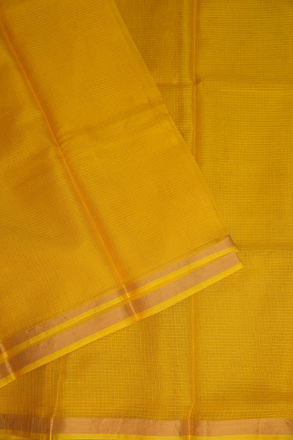 Silk Kota Plain Saree - Yellow