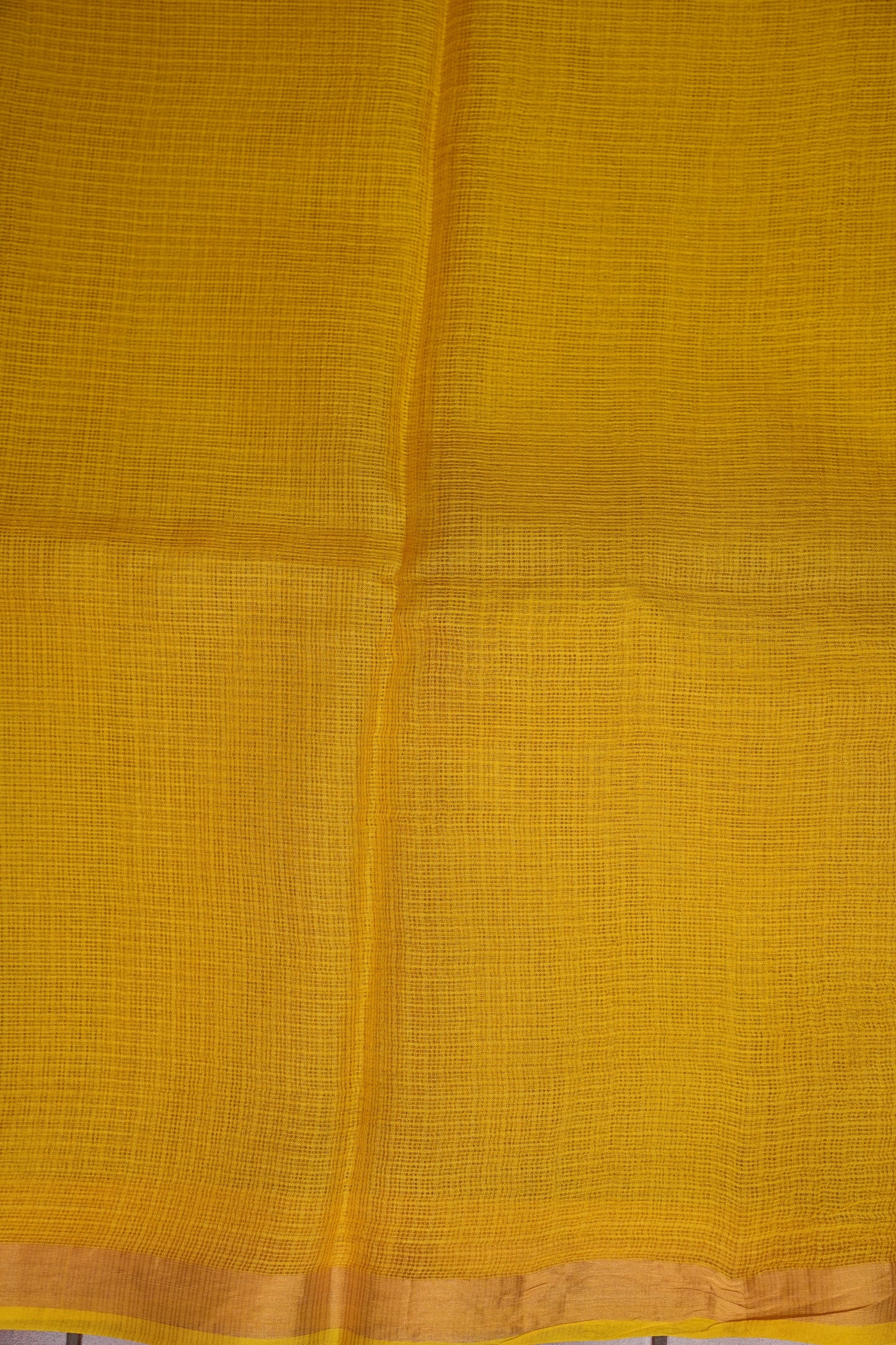 Silk Kota Plain Saree - Yellow