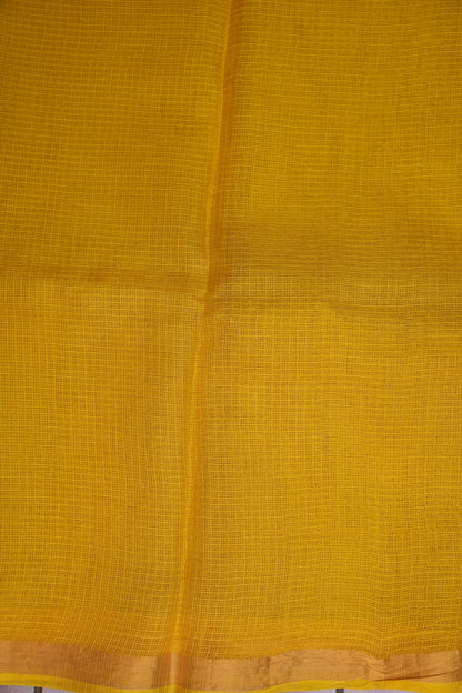 Silk Kota Plain Saree - Yellow