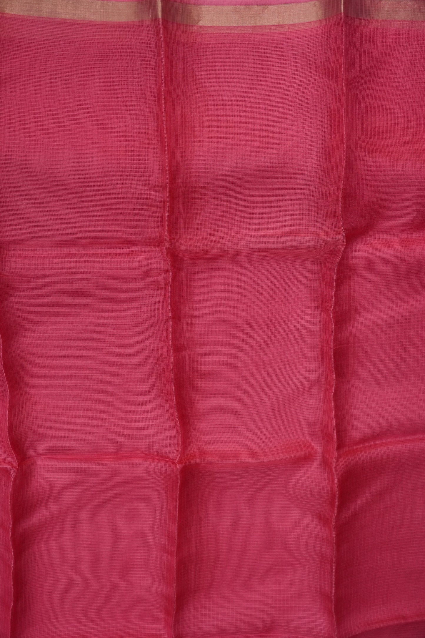 Silk Kota Plain Saree - Candy Pink