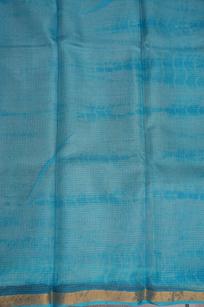 Silk Kota Shibori Tie & Dye Saree - Blue and white