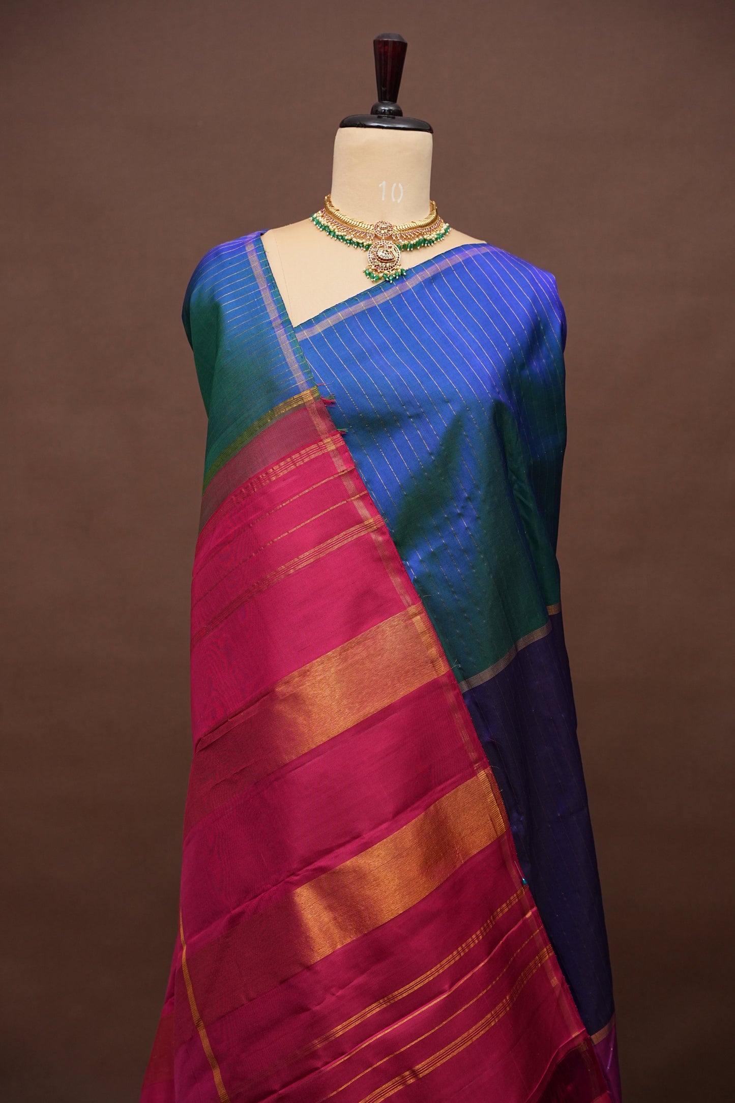 Designer Pure Kanchipuram Silk Saree in Ombre Pattern - Multicolor| Silk Mark Certified