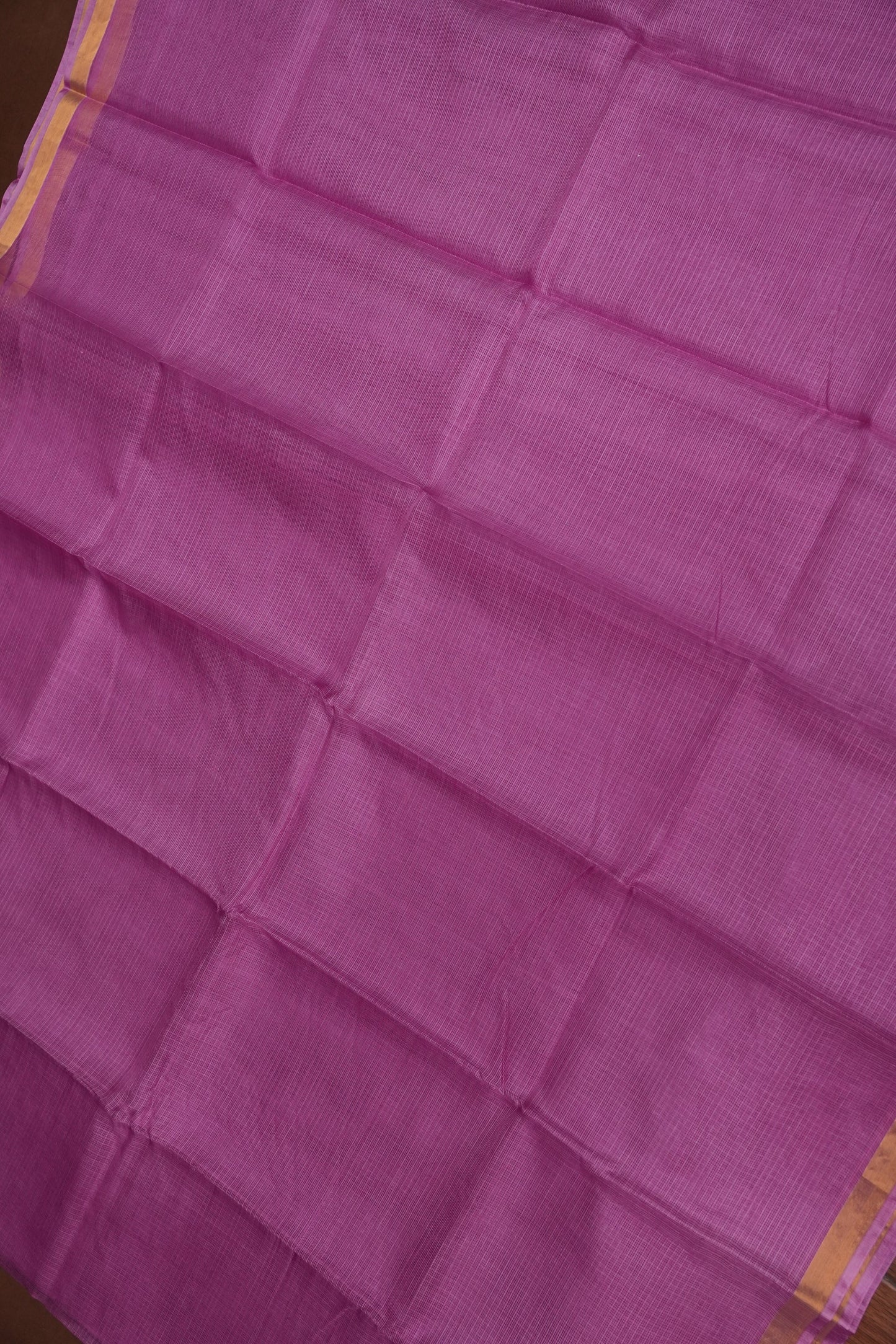 Silk Kota Plain Saree - Candy Pink