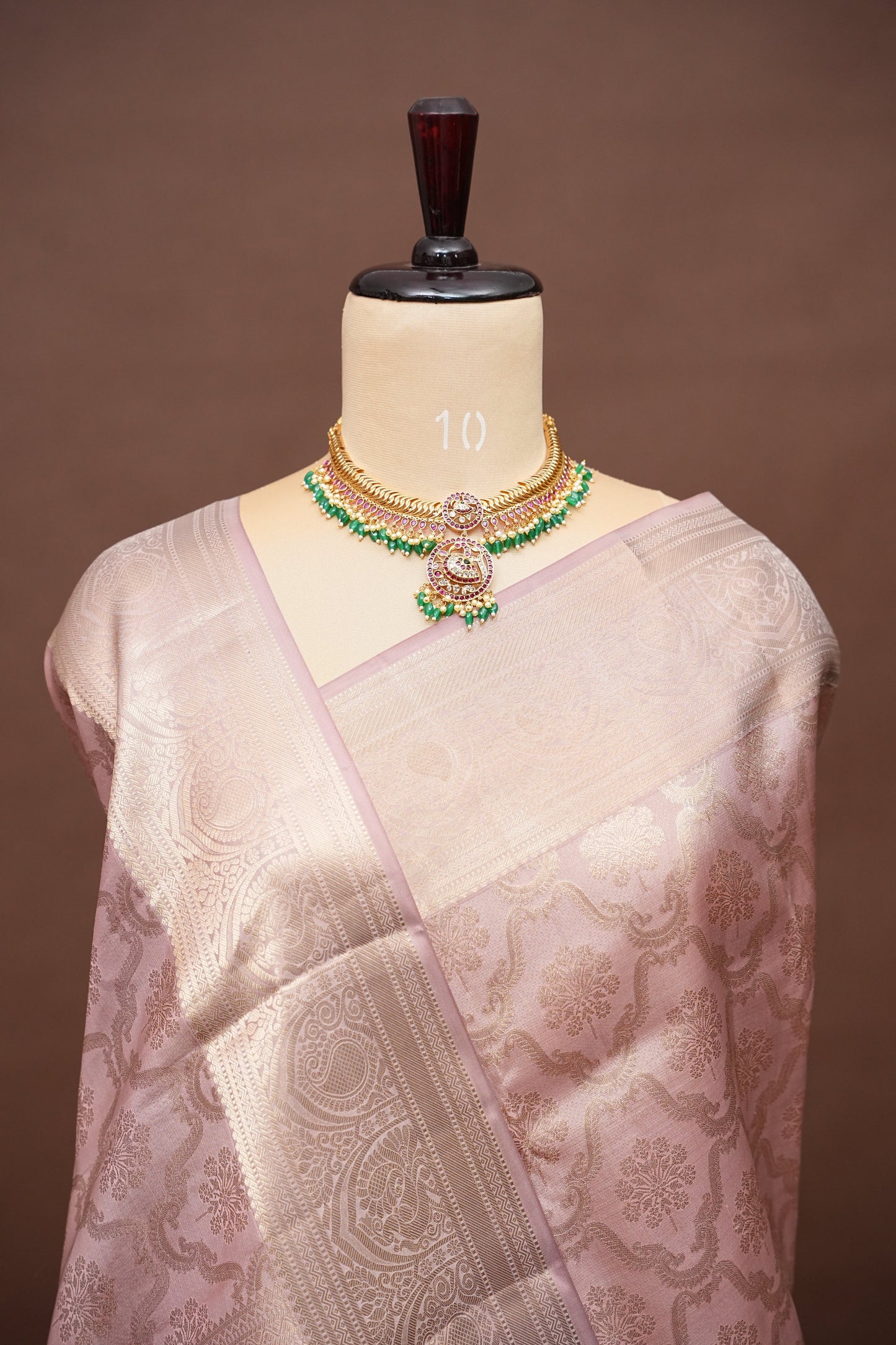 Pastel Nude Pure Kanchipuram Silk Saree|Silk Mark Certified
