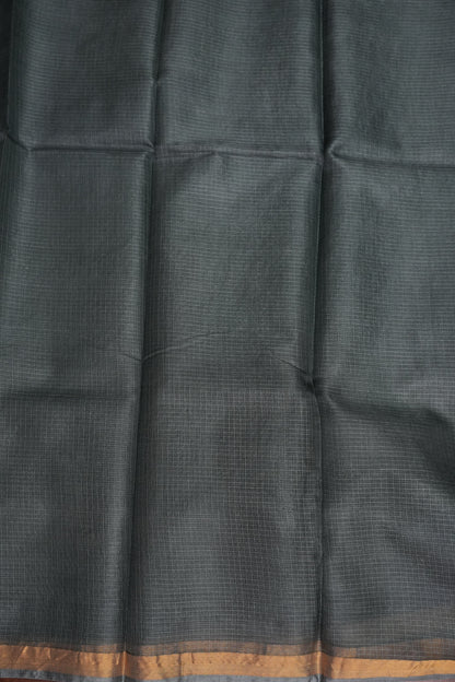 Silk Kota Plain Saree - Grey