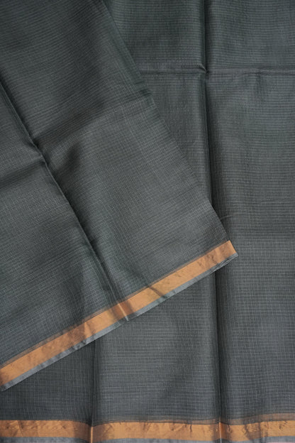 Silk Kota Plain Saree - Grey