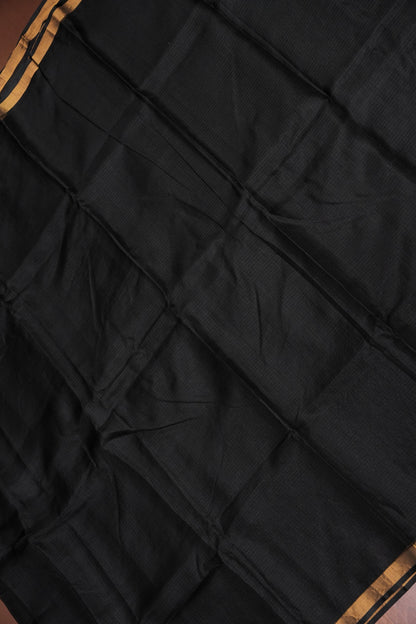 Silk Kota Plain Saree - Black