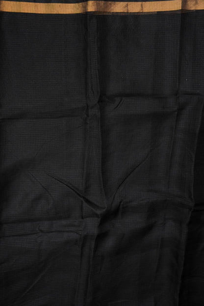 Silk Kota Plain Saree - Black