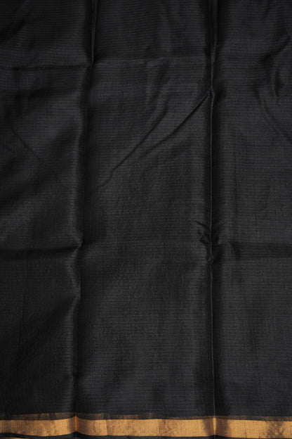 Silk Kota Plain Saree - Black