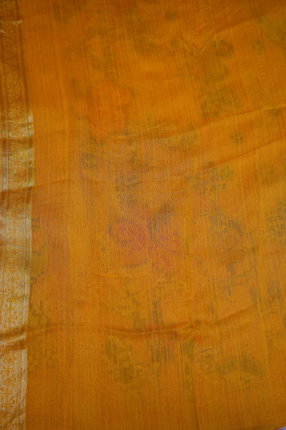 Soft Matka Banarasi Saree with Needle Design Work – Mustard Yellow