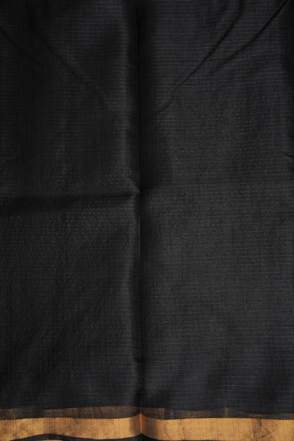 Silk Kota Plain Saree - Black