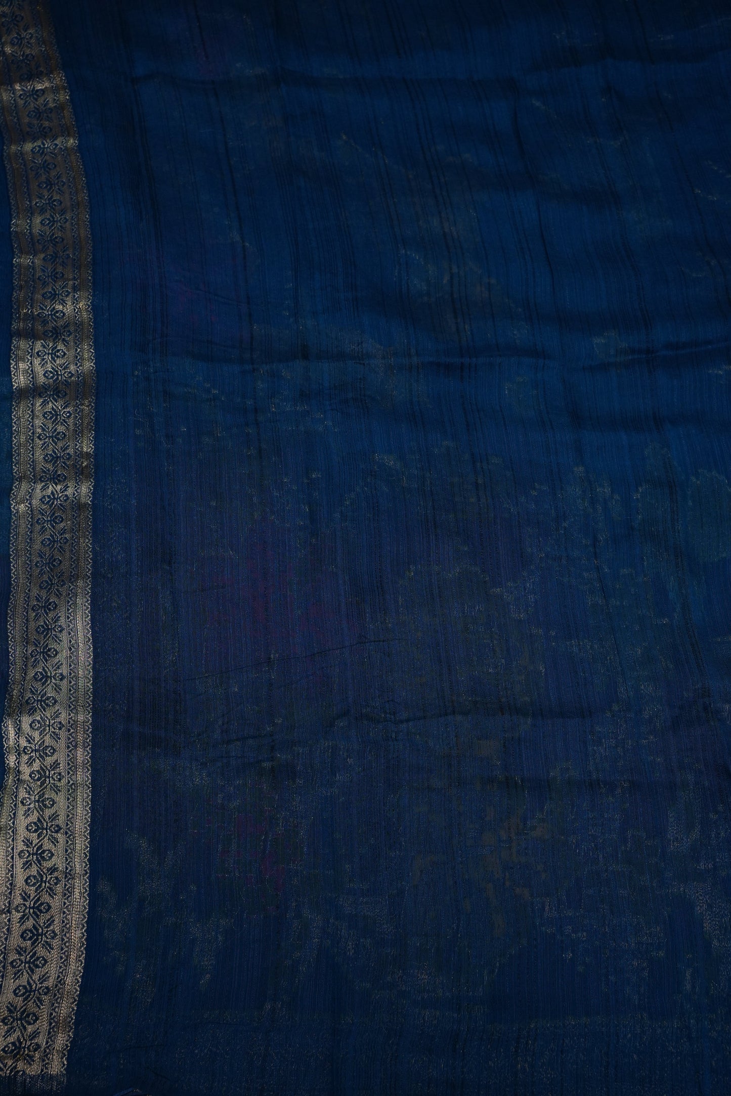 Soft Matka Banarasi Saree with Needle Design Work – Peacock Blue