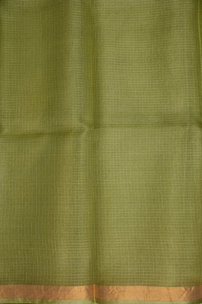 Silk Kota Plain Saree - Sage Green