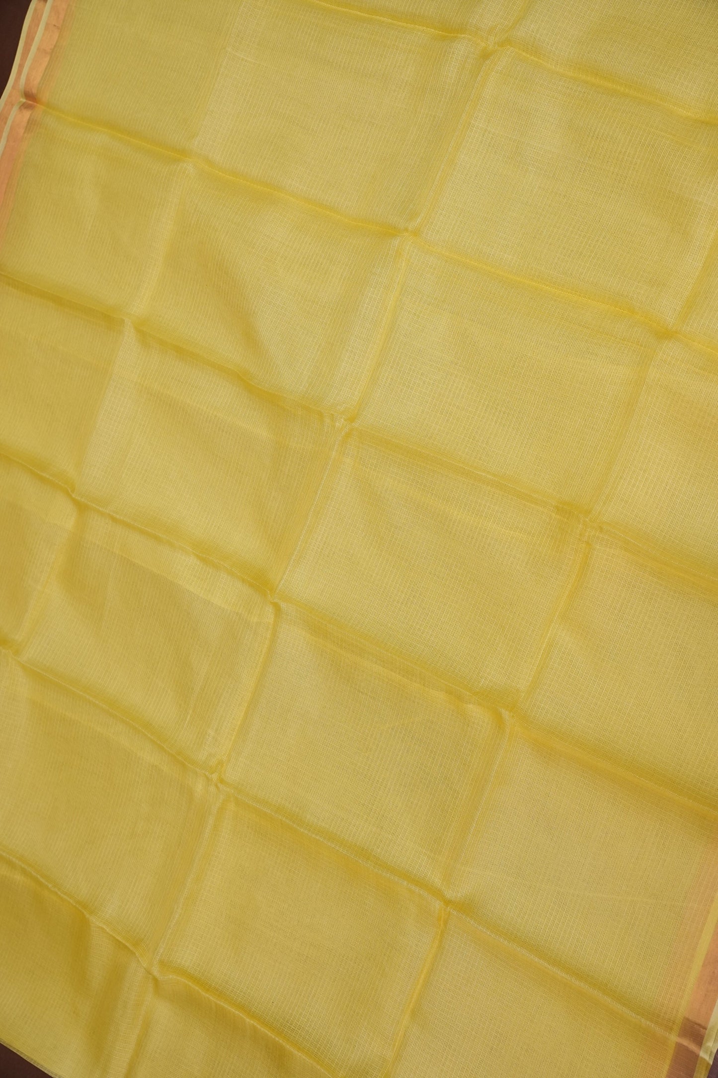 Silk Kota Plain Saree - Lemon Yellow