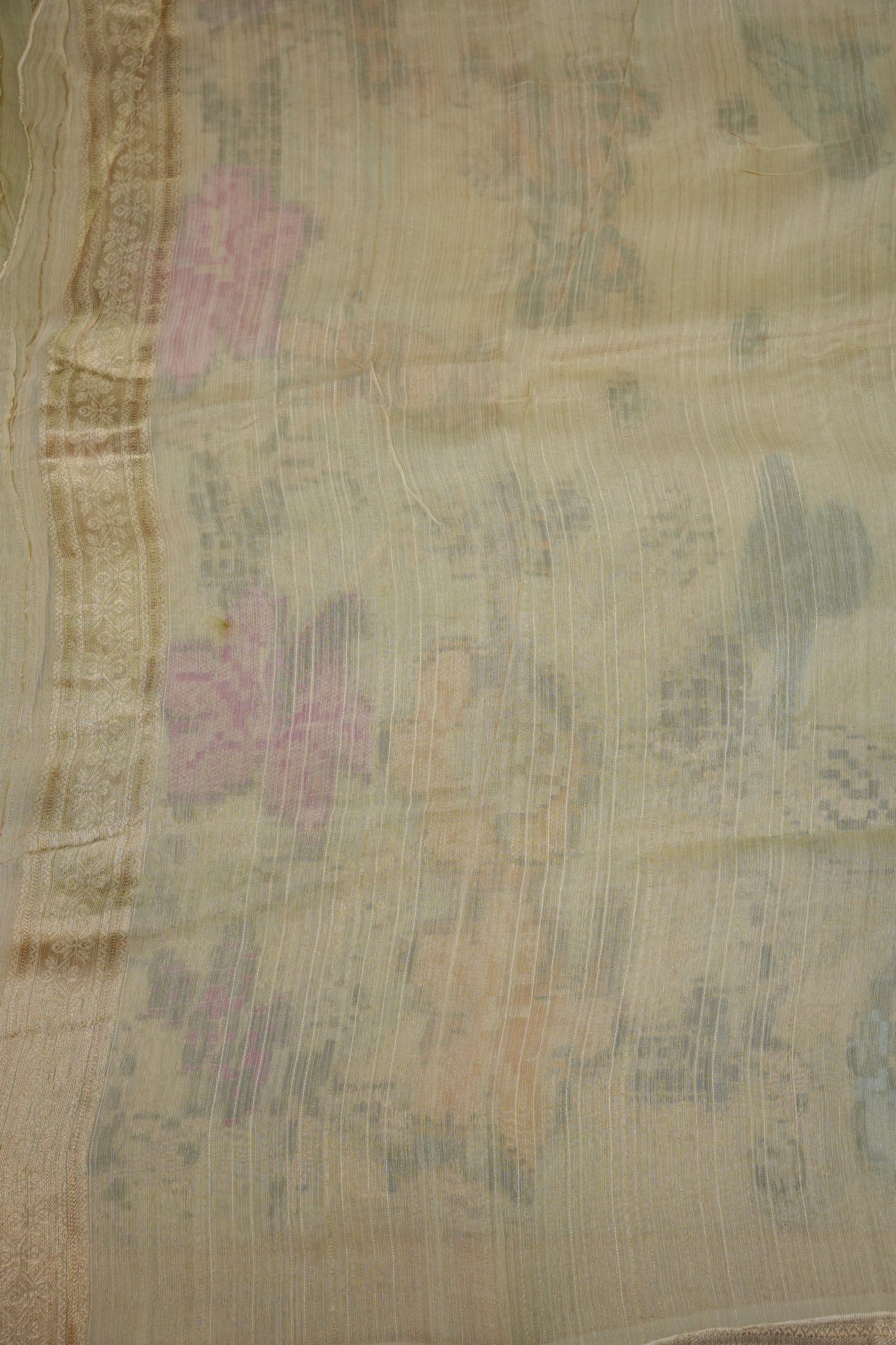 Soft Matka Banarasi Saree with Needle Design Work – Half White