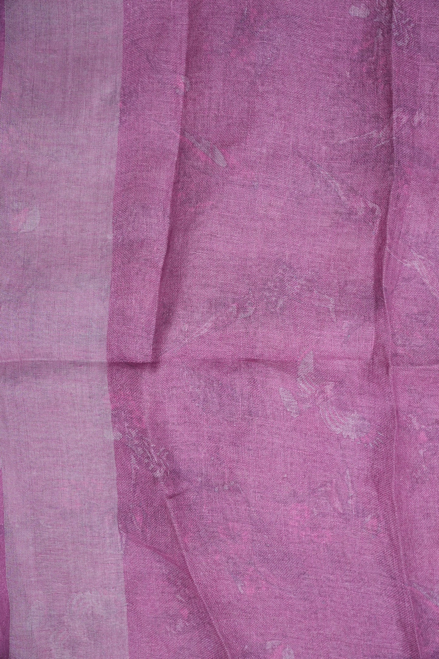 Digital Printed Pure Linen Saree - Pink