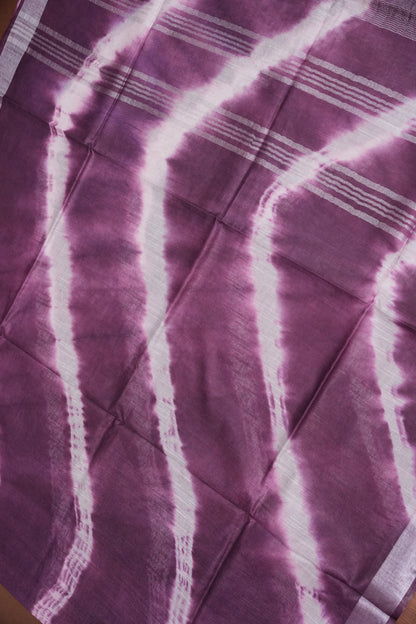 Pure Linen Shibori Print Saree - Wine