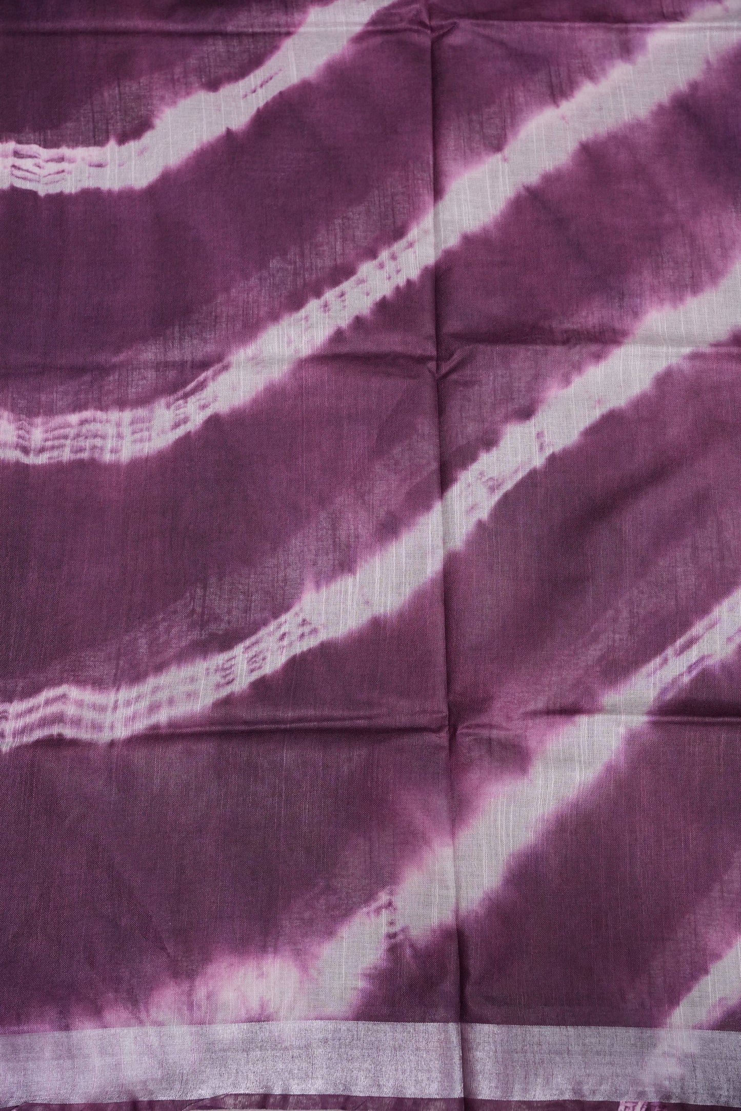 Pure Linen Shibori Print Saree - Wine