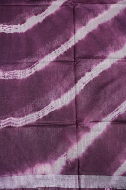 Pure Linen Shibori Print Saree - Wine