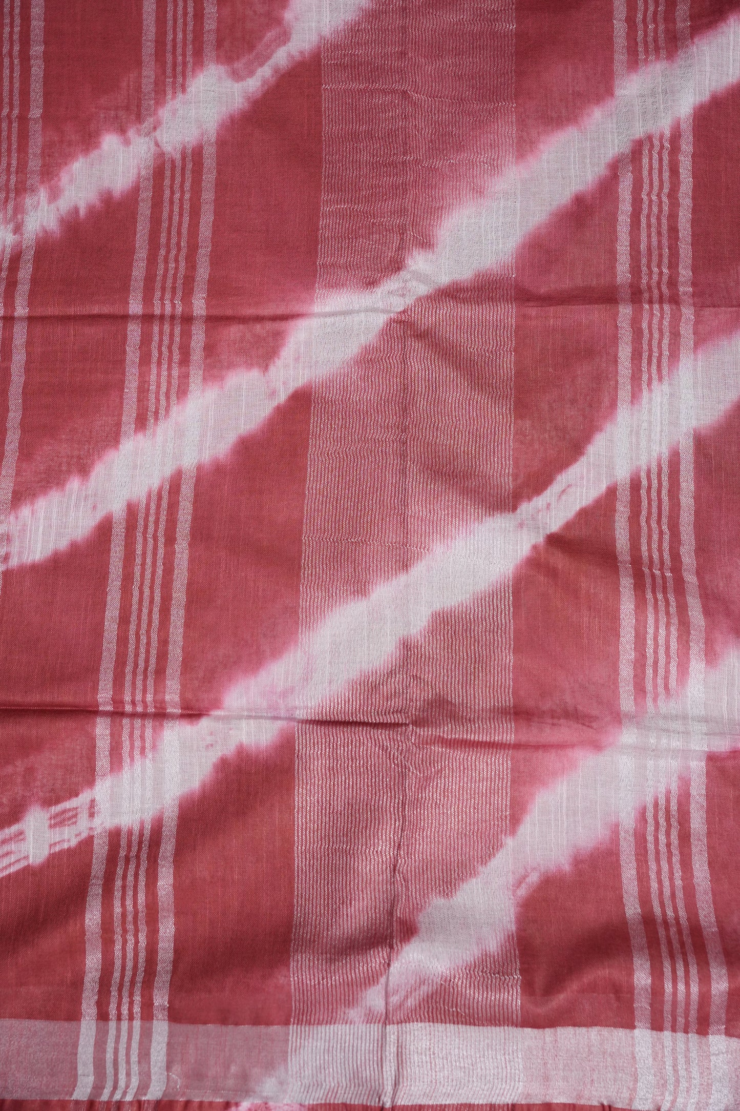 Pure Linen Shibori Print Saree - Maroon