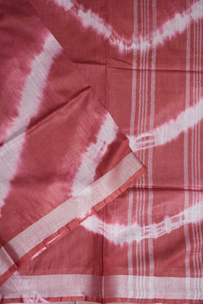 Pure Linen Shibori Print Saree - Maroon