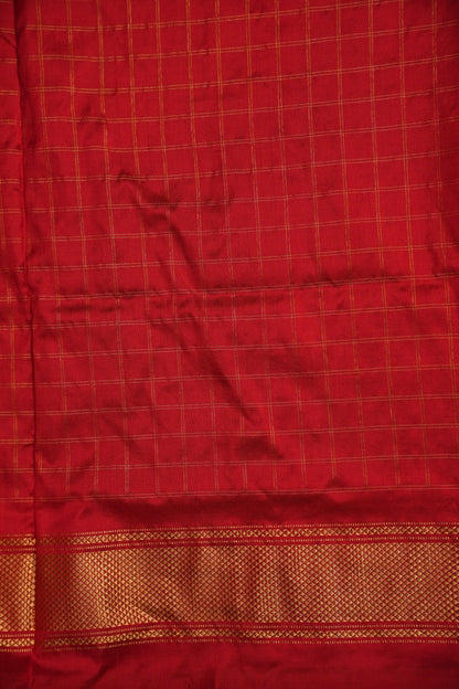 Pure Ikkat Soft Silk Saree - Coffee with Red