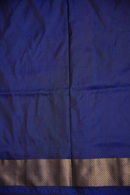 Pure Ikkat Soft Silk Saree - Teal Blue & Royal Blue