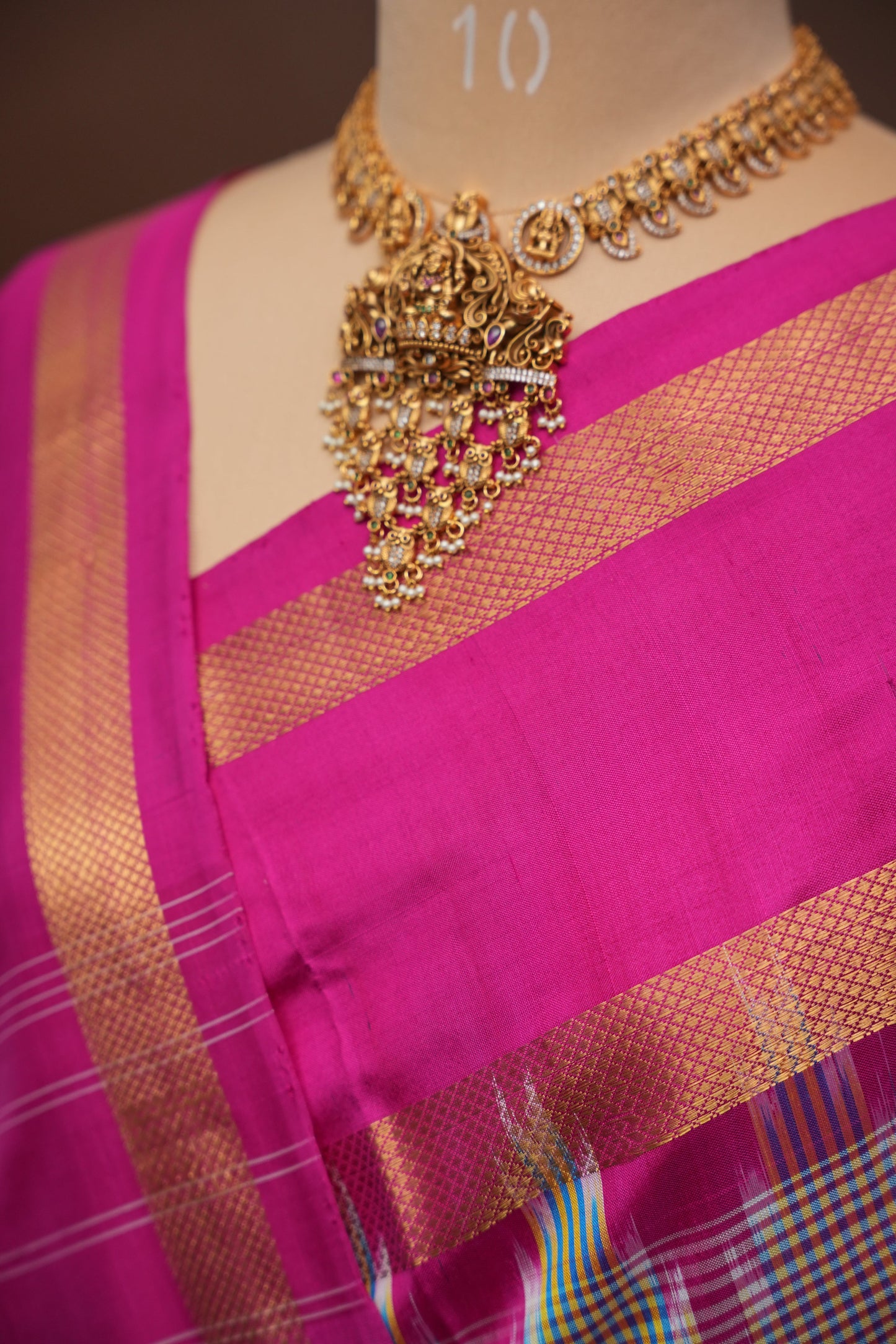 Pure Ikkat Soft Silk Saree - Pistachio Green & Pink