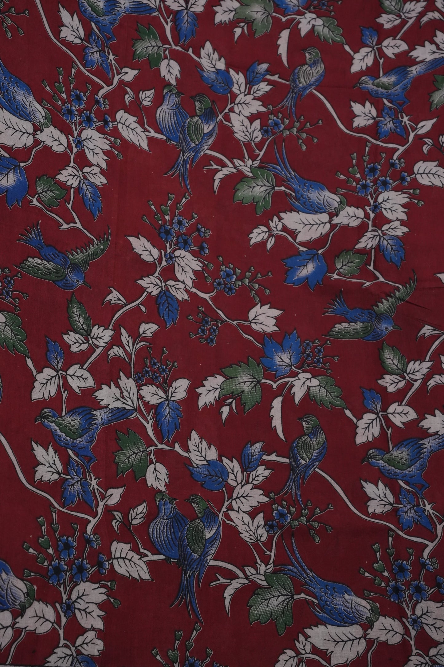 Pure Cotton Saree with Digital Kalamkari Prints – Maroon & Royal Blue