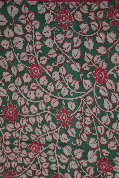Pure Cotton Saree with Digital Kalamkari Prints – Maroon & Royal Blue