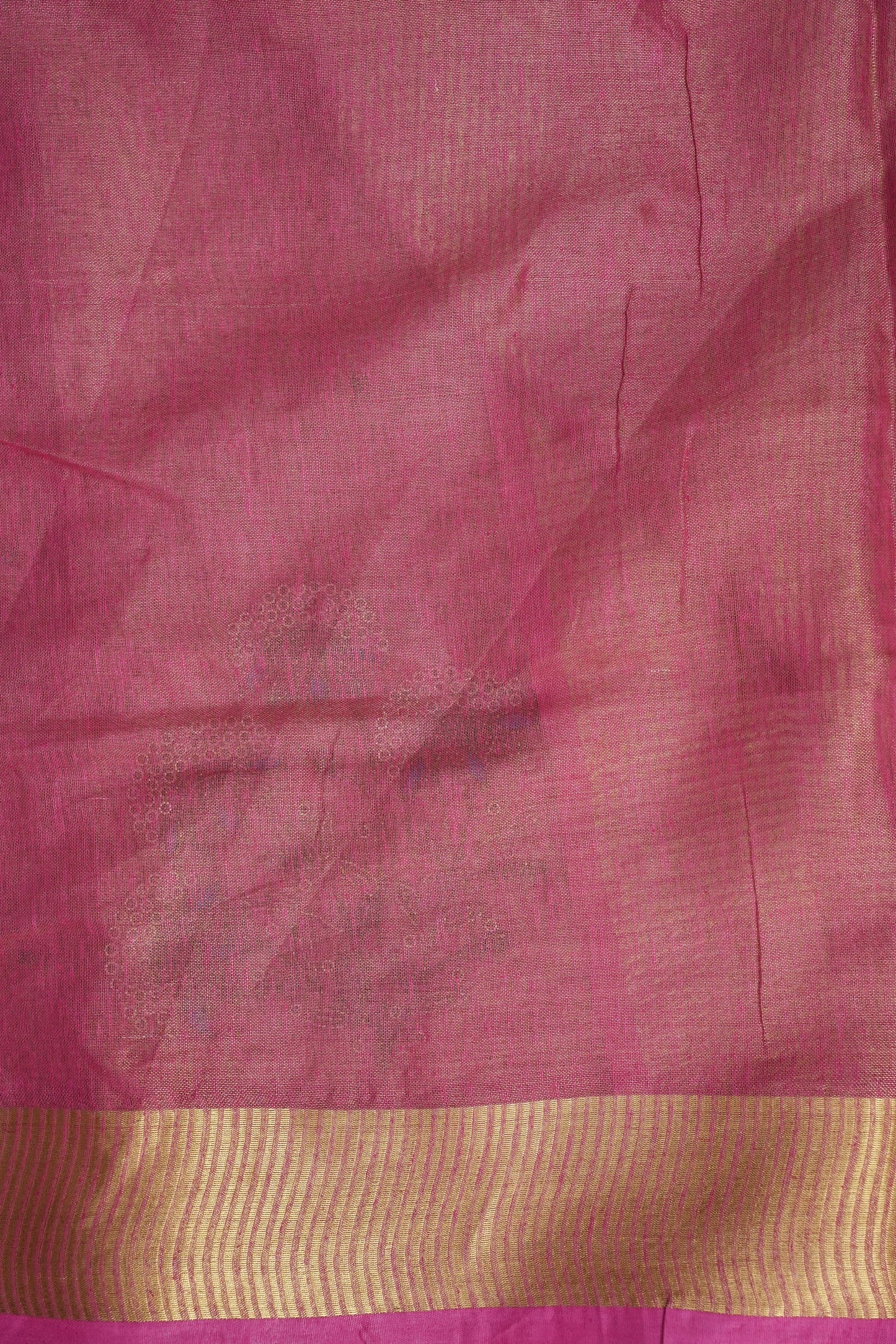 Hand Embroidered Pure Tissue Linen Silk Saree - Blush Pink