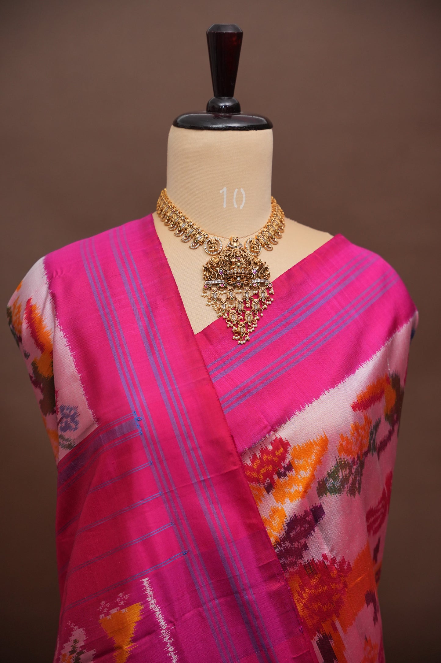 Pure Ikkat Soft Silk Saree -  Pink with Multicolour
