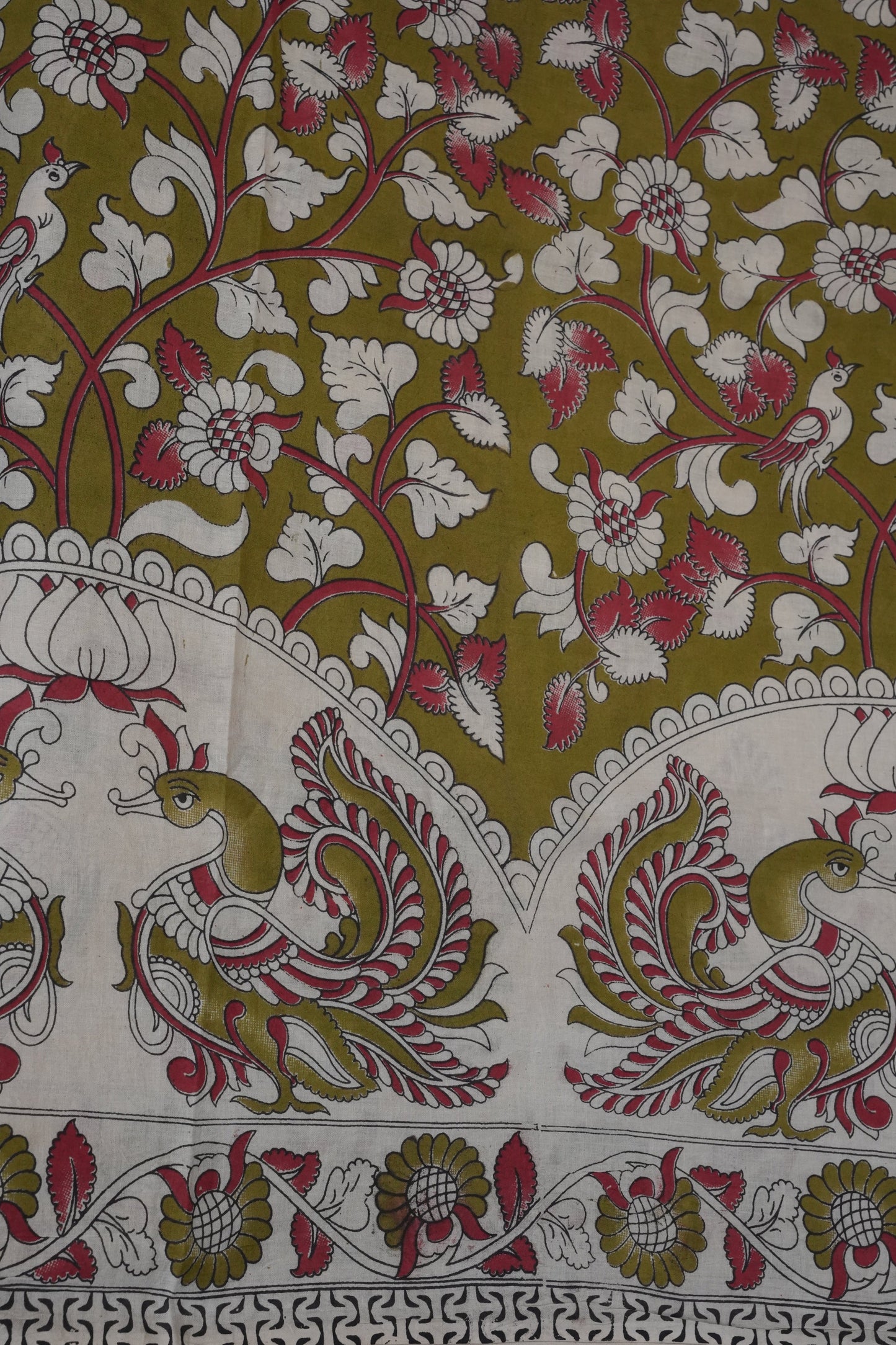 Pure Cotton Saree with Digital Kalamkari Prints – Royal Purple & Blue