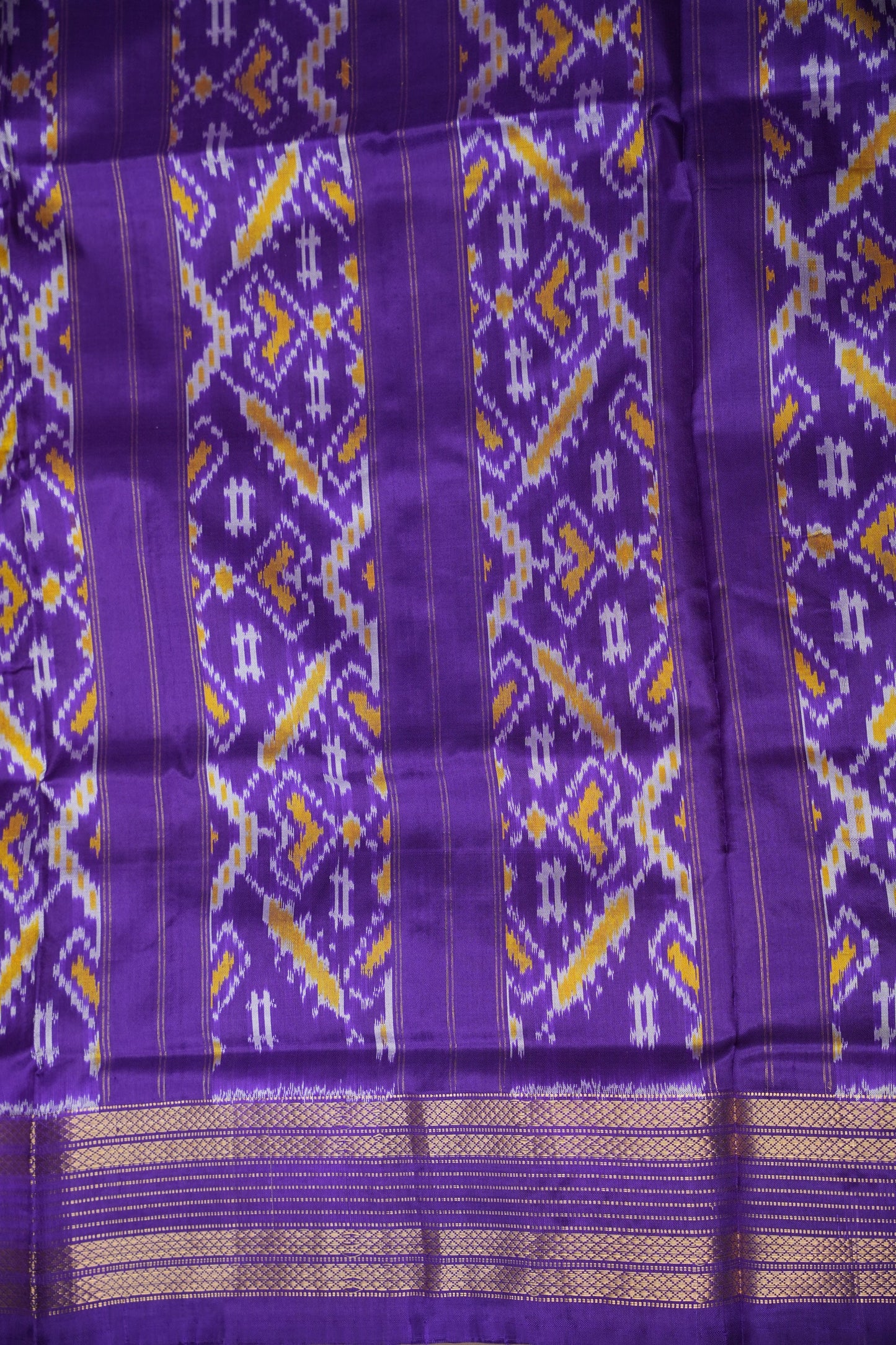 Pure Ikkat Soft Silk Saree - Purple & Pink