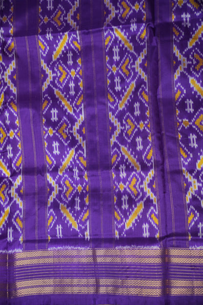 Pure Ikkat Soft Silk Saree - Purple & Pink
