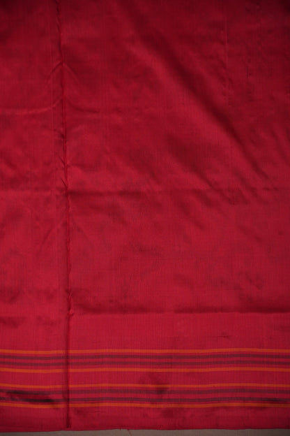 Pure Ikkat Soft Silk Saree - Off White & Red