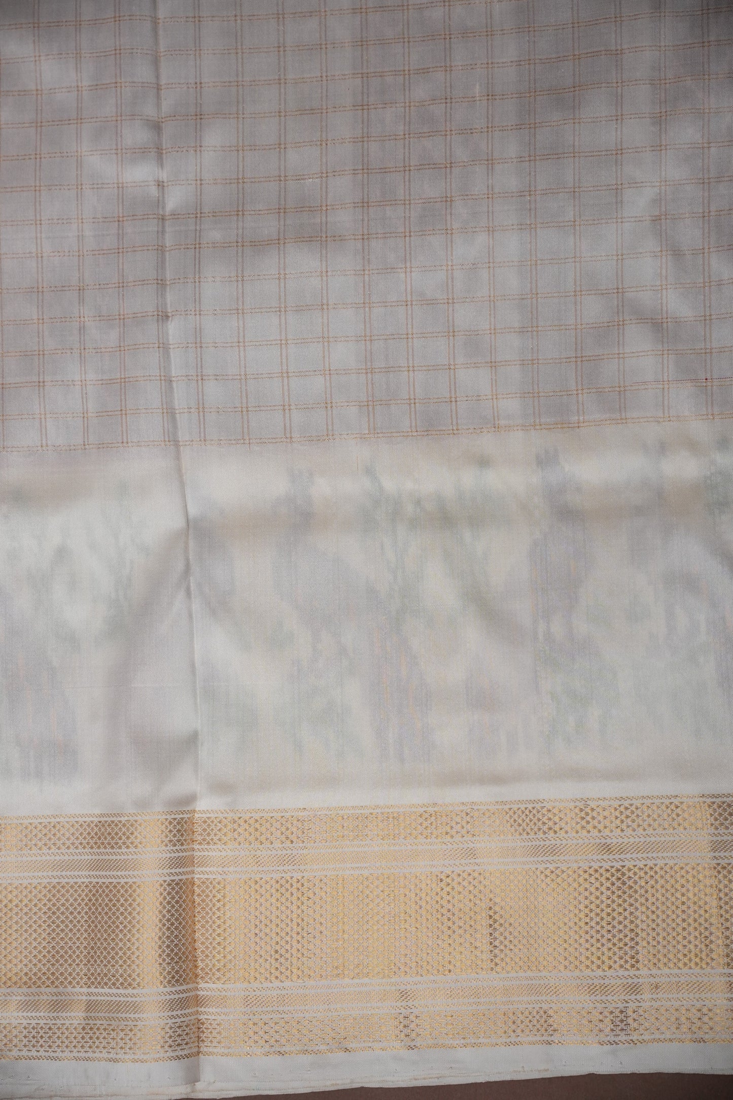 Pure Ikkat Soft Silk Saree - Ivory & Wine