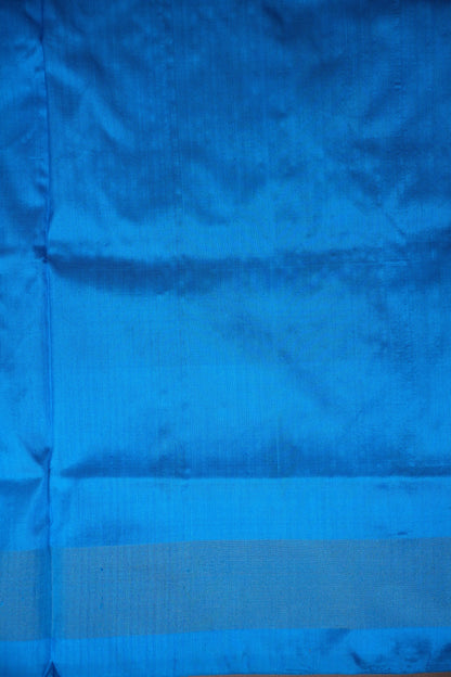 Pure Ikkat Soft Silk Saree - Orange & Blue
