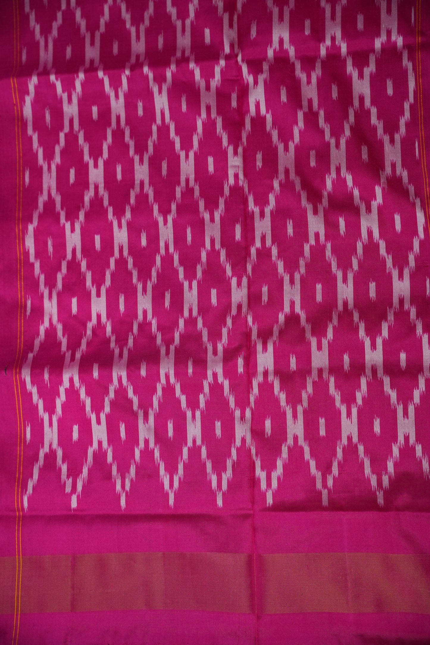 Pure Ikkat Soft Silk Saree - Baby Pink & Rani Pink