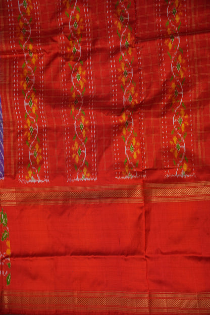 Pure Ikkat Soft Silk Saree - Lavender & Orange